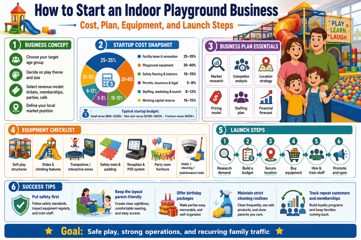 How to Start an Indoor Playground Business: Cost, Plan, Equipment, and Launch Steps