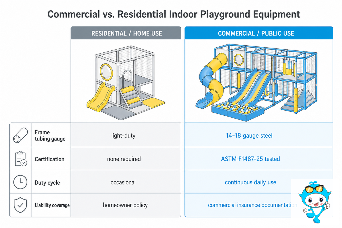 Commercial vs. Residential Indoor Playground Equipment: What's Actually Different — Didi Land