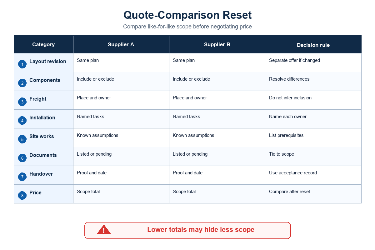 Make quotes comparable before discussing a final price — Didi Land