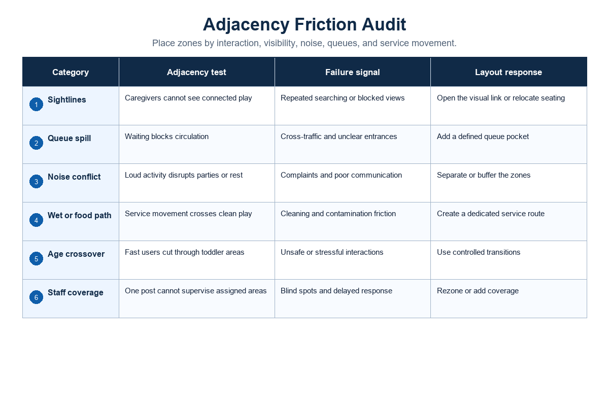 Arrange Layout Zones With an Adjacency Friction Audit — Didi Land