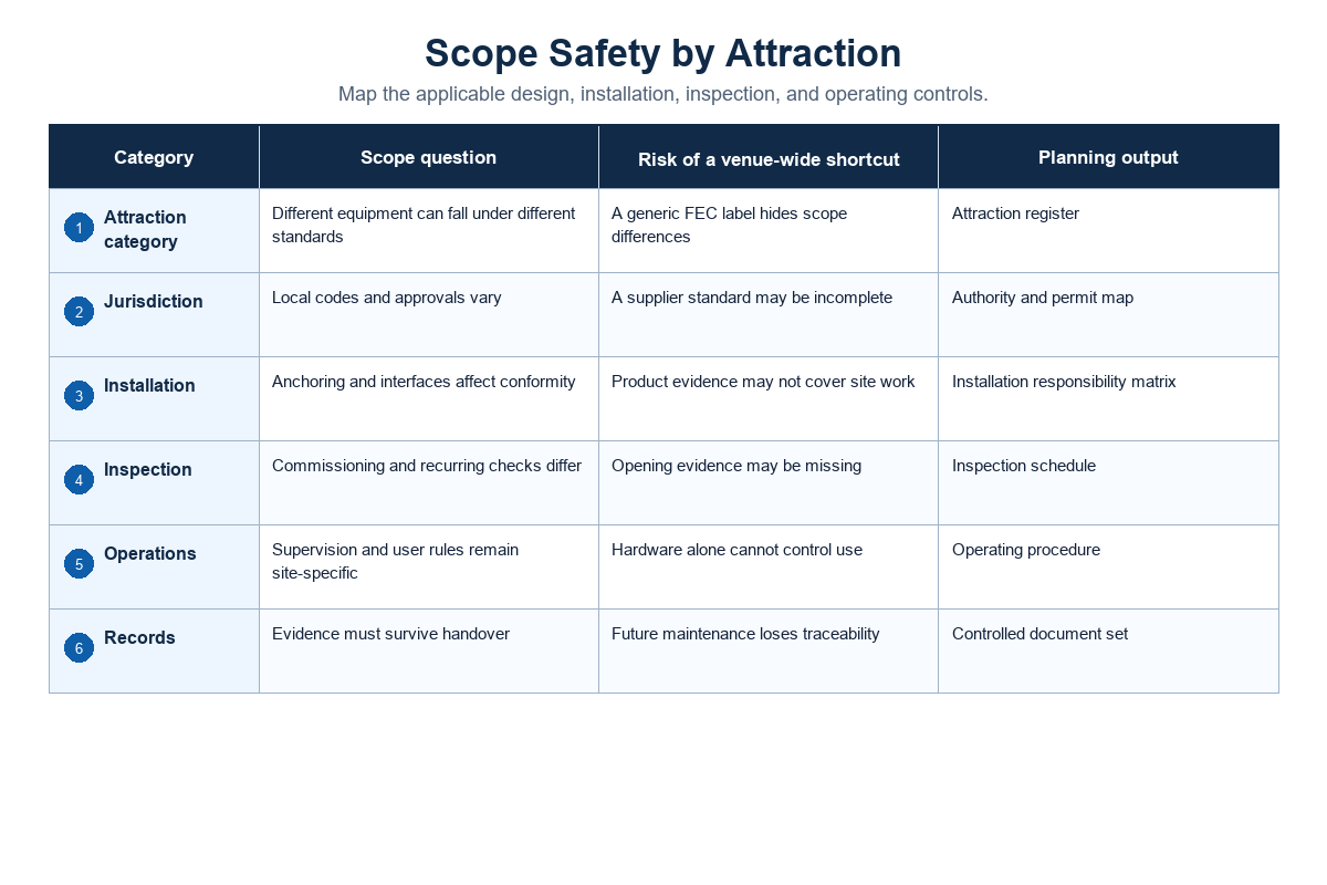 Scope Safety Standards by Attraction, Not by Venue Label — Didi Land