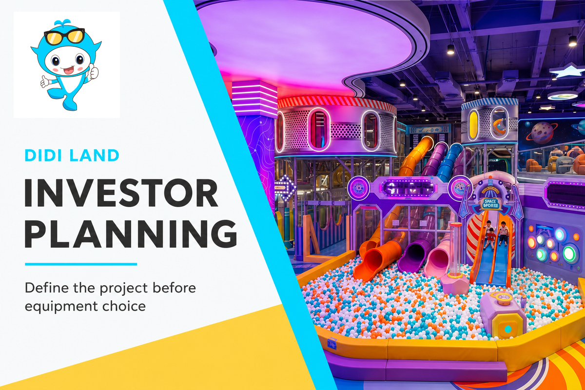 Investor planning poster for defining a childrens indoor play area project