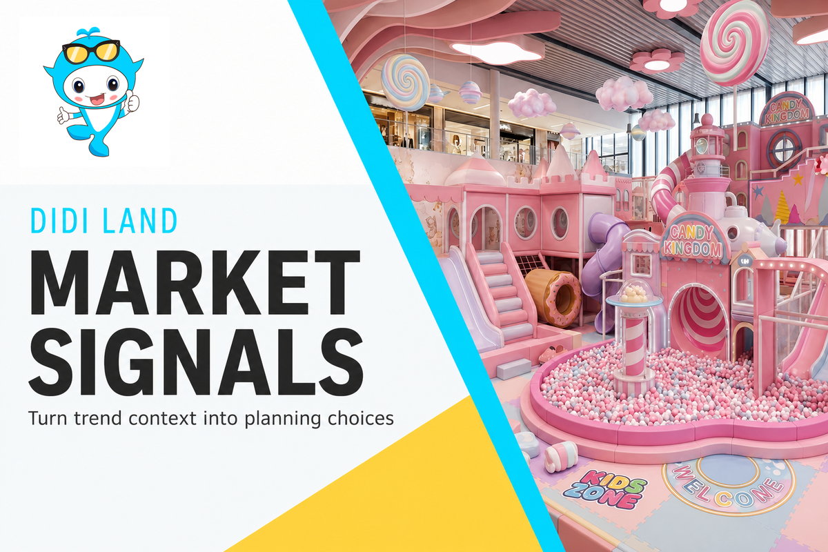 Market signals poster for indoor play and family entertainment center planning