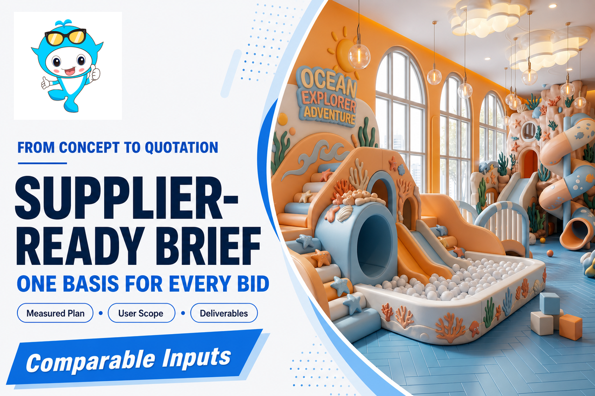 Supplier-ready family entertainment restaurant play-zone brief