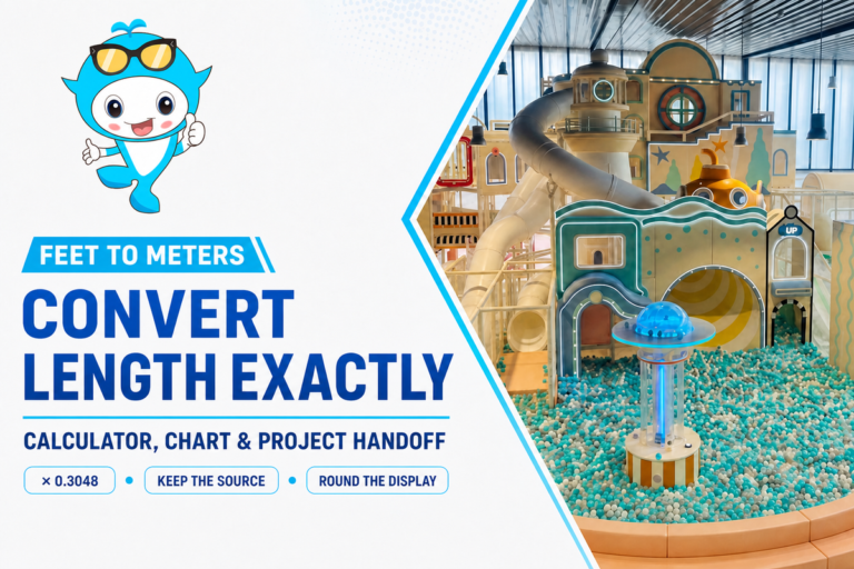 Feet to Meters Calculator for Indoor Playground Plans
