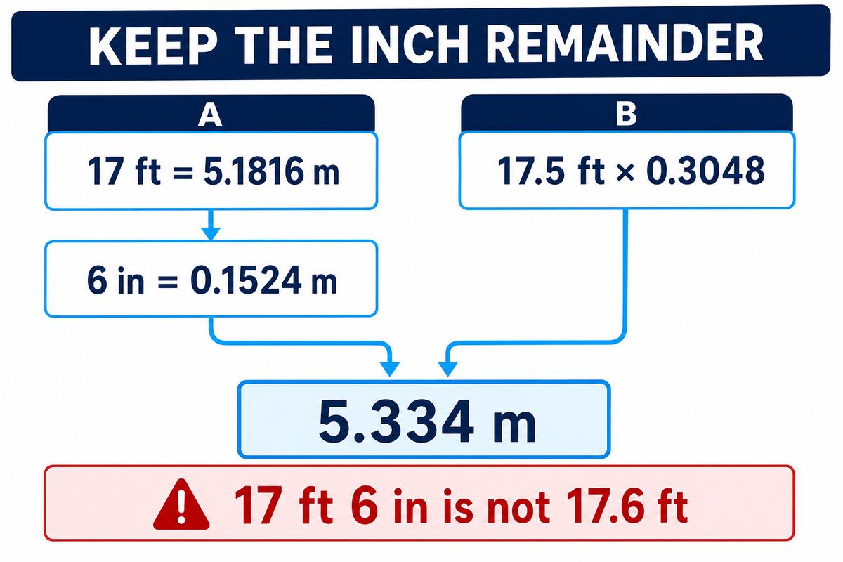 Convert Feet and Inches to Meters Without Losing the Inch — Didi Land