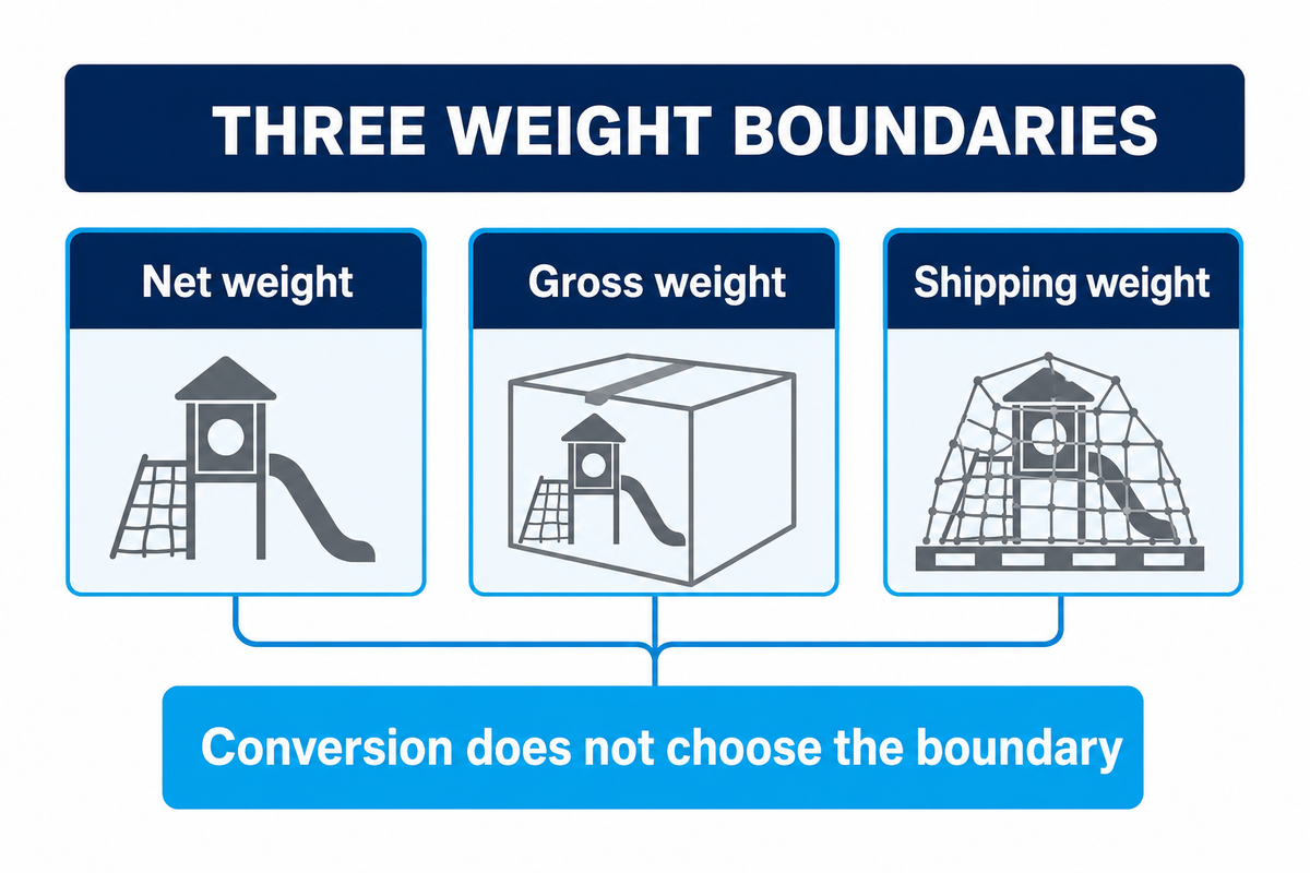 Net, Gross, Tare, and Shipping Weight — Didi Land