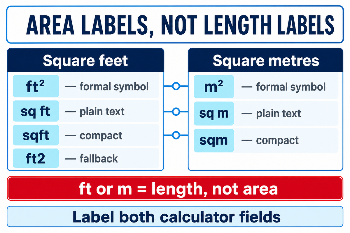 ft², sq ft, sqft, m², sq m, and sqm Mean Area — Didi Land
