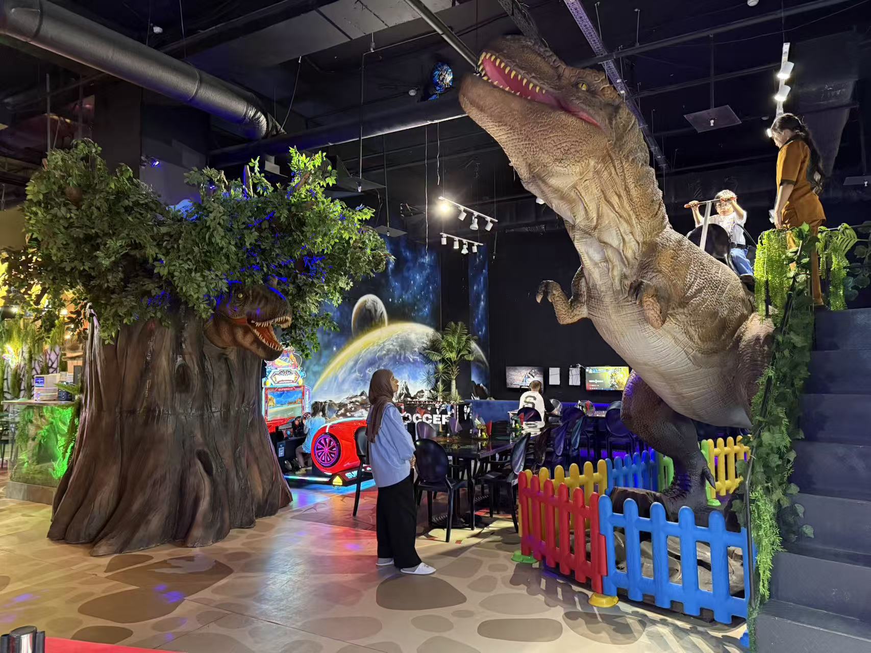 Custom indoor dinosaur themed playground equipment design and development