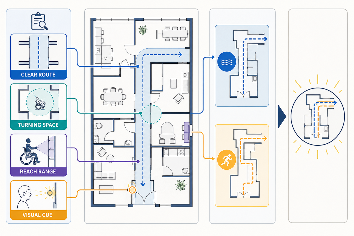 Inclusive layouts for mixed ages, mobility, and communication needs — Didi Land