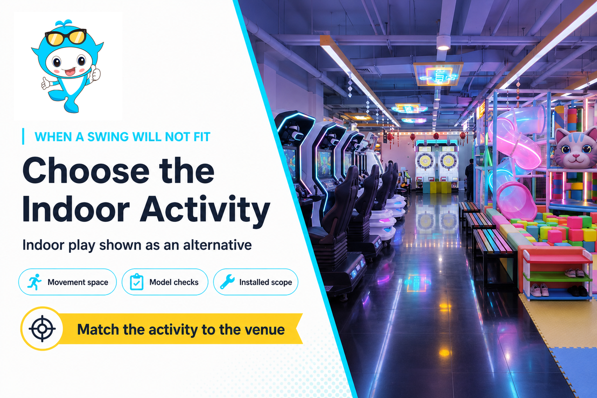 Indoor play is an alternative activity, not a swinging equivalent — Didi equipment context; separate layout review required.