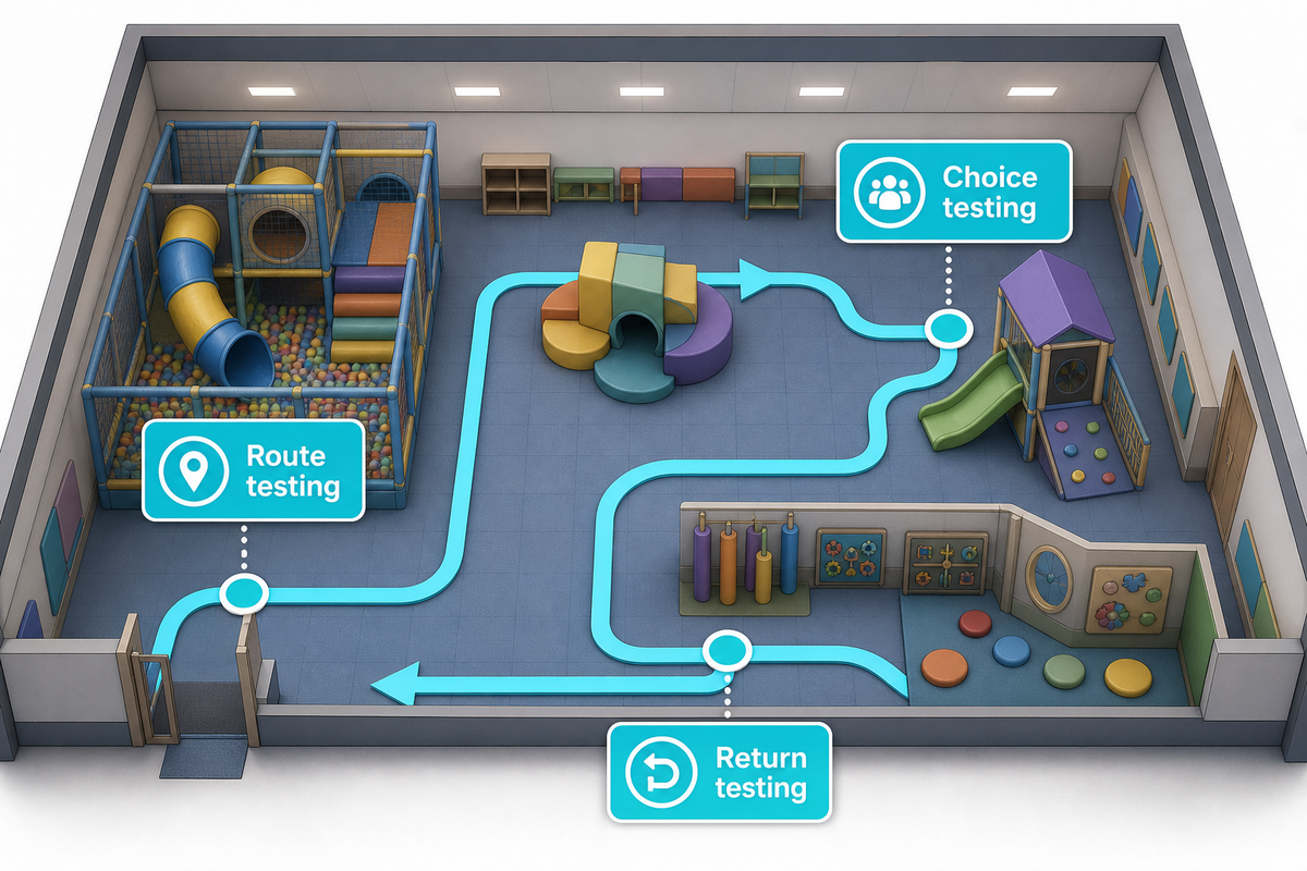 Route, choice and return must be checked together; U.S. Access Board play-area guidance applies only after project classification.