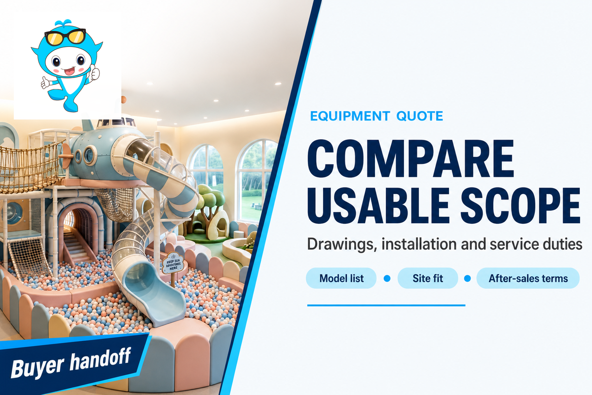 Indoor playground equipment photo supporting a usable-scope quote comparison