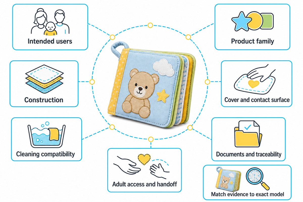 Match intended use, care and traceability to exact-model evidence; public scopes are not certification (ASTM, CPSC).